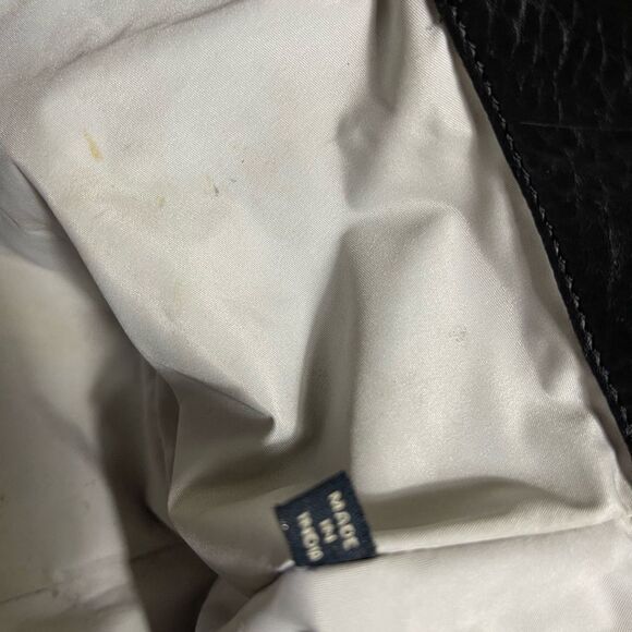 Cole Haan Black Pebbled Leather Hobo medium shoulder bag silver tone accents - Picture 14 of 16